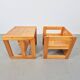 Fauteuils de table pour enfants en pin attribuées à Marcel Gascoin, France, années 1970, ensemble de 2.
