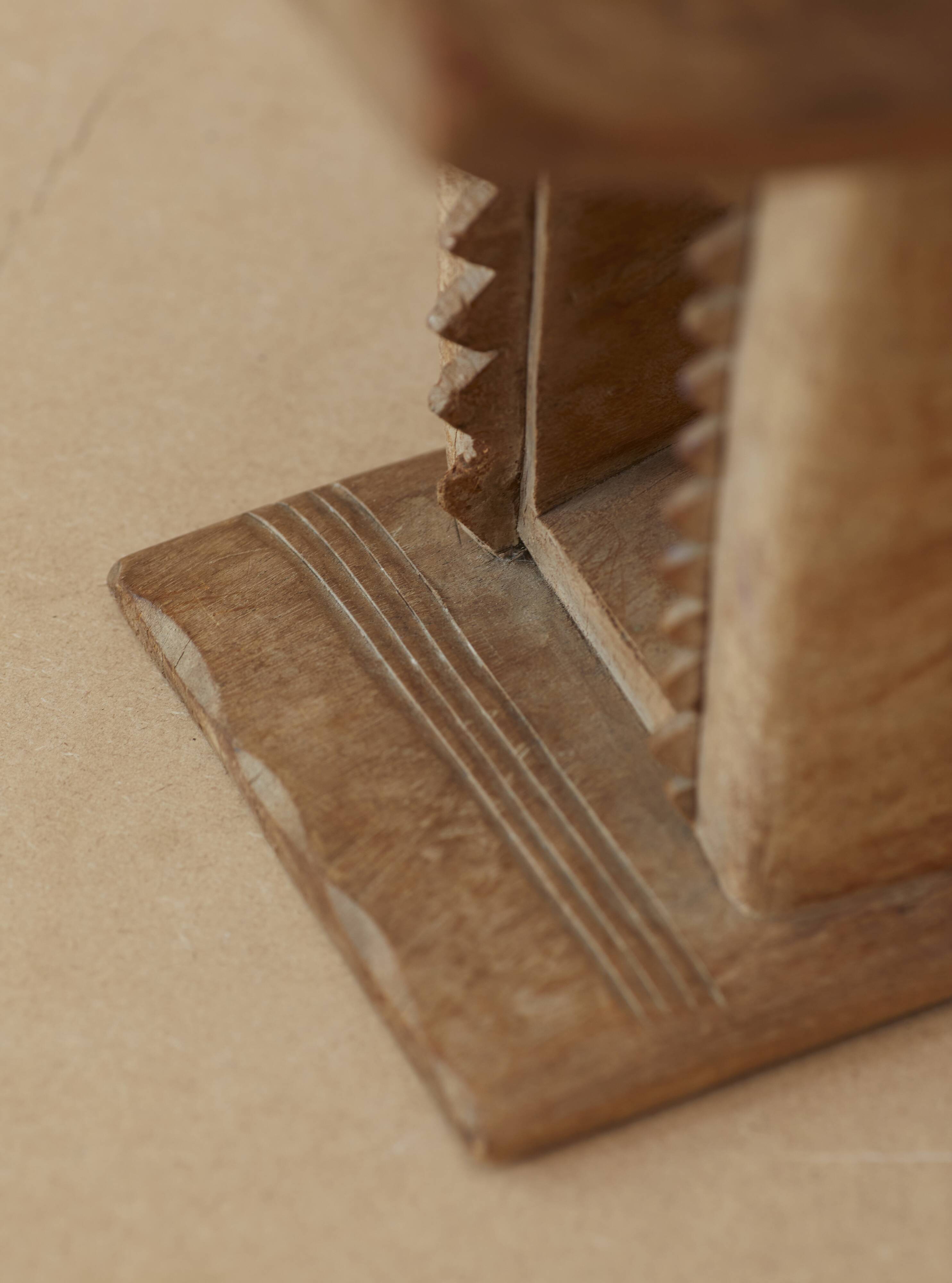 African Ashanti monoxyl stool in solid wood circa 1950