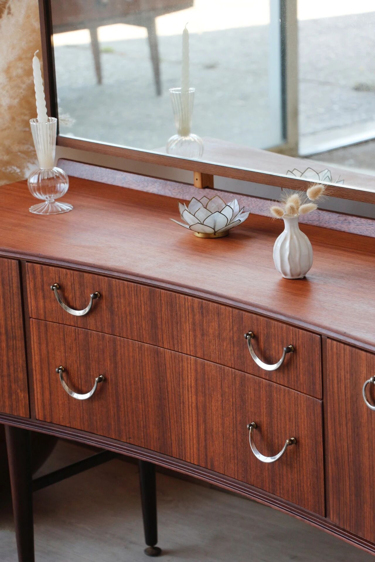 Coiffeuse vintage mid-century en teck (Meredew)