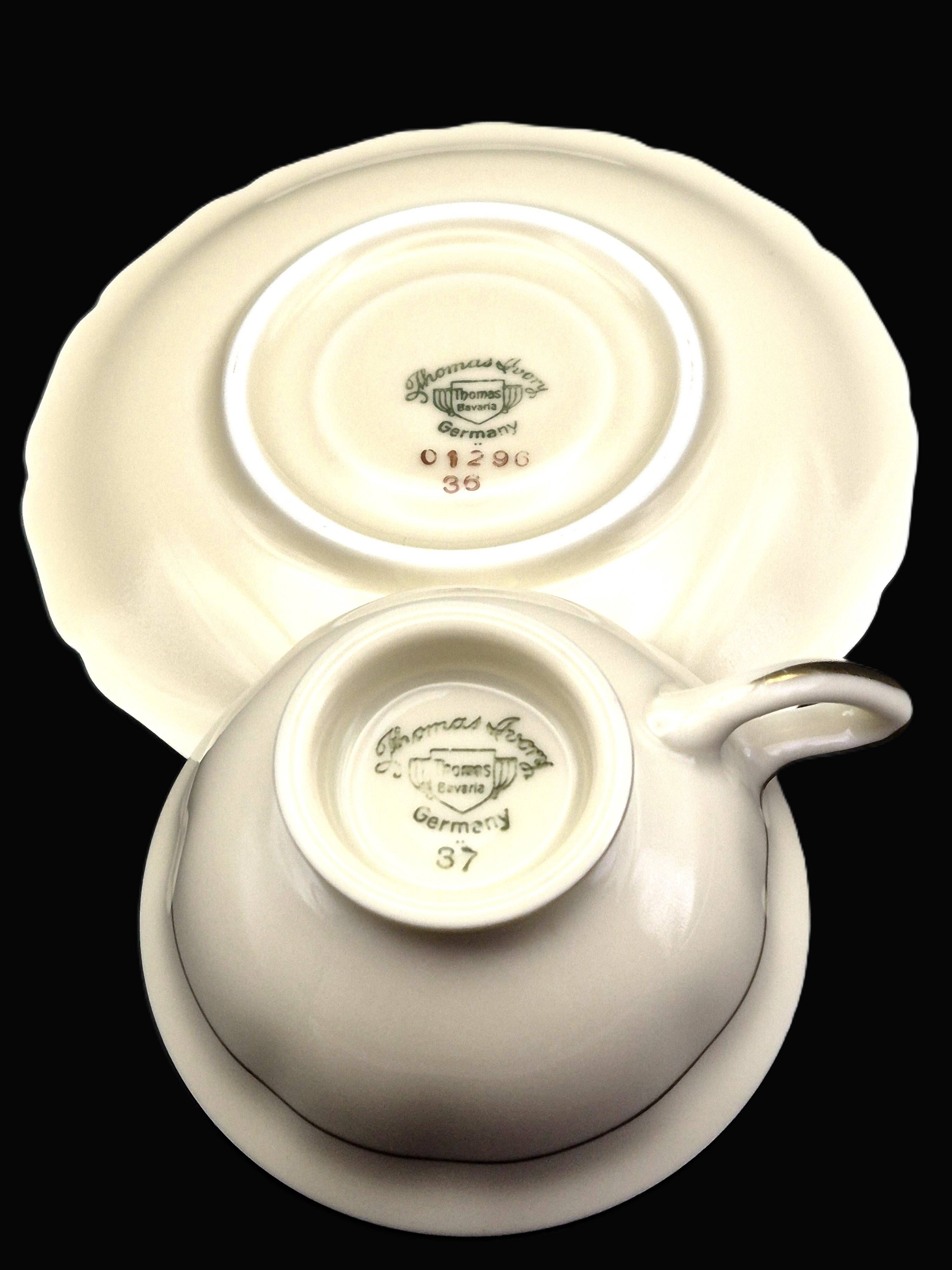 Set of three antique Thomas Bavaria cups – Ivory porcelain