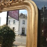 Golden Louis-philippe mirror with pediment 170x72 cm