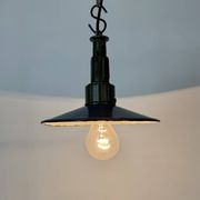Industrial Blue Enamel Military Pendant Lamp with Cast Aluminium Top, 1960s