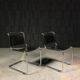Paire de chaises S33 cuir noir et chrome