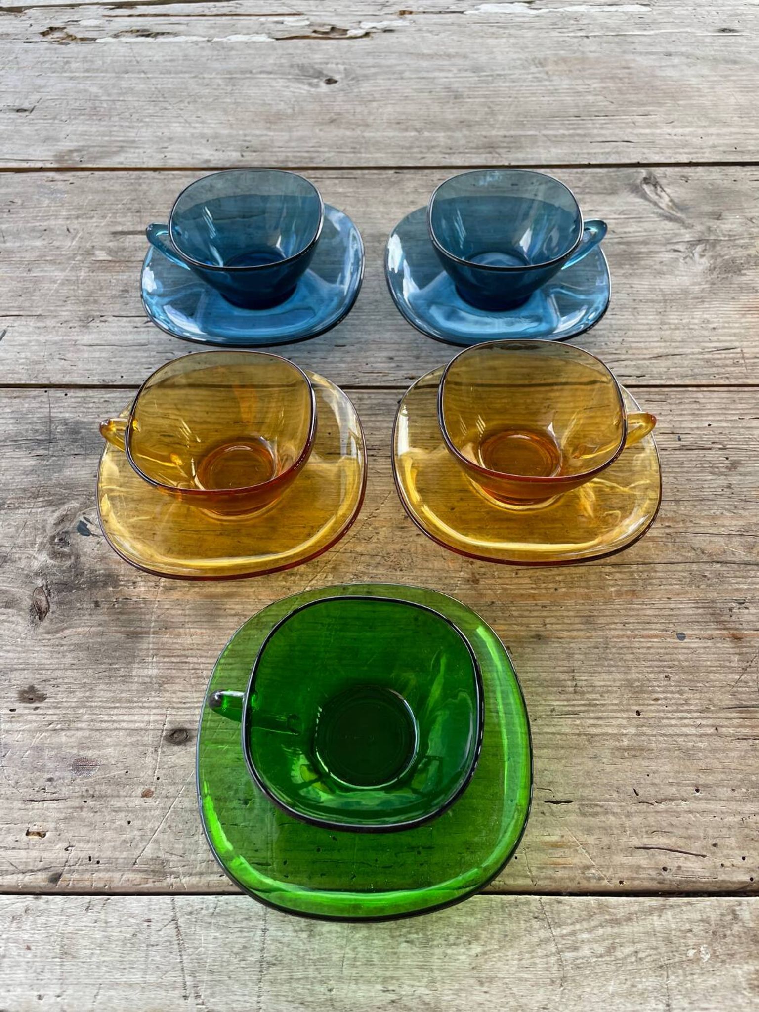 5 francais vintage/tasses à café vereco