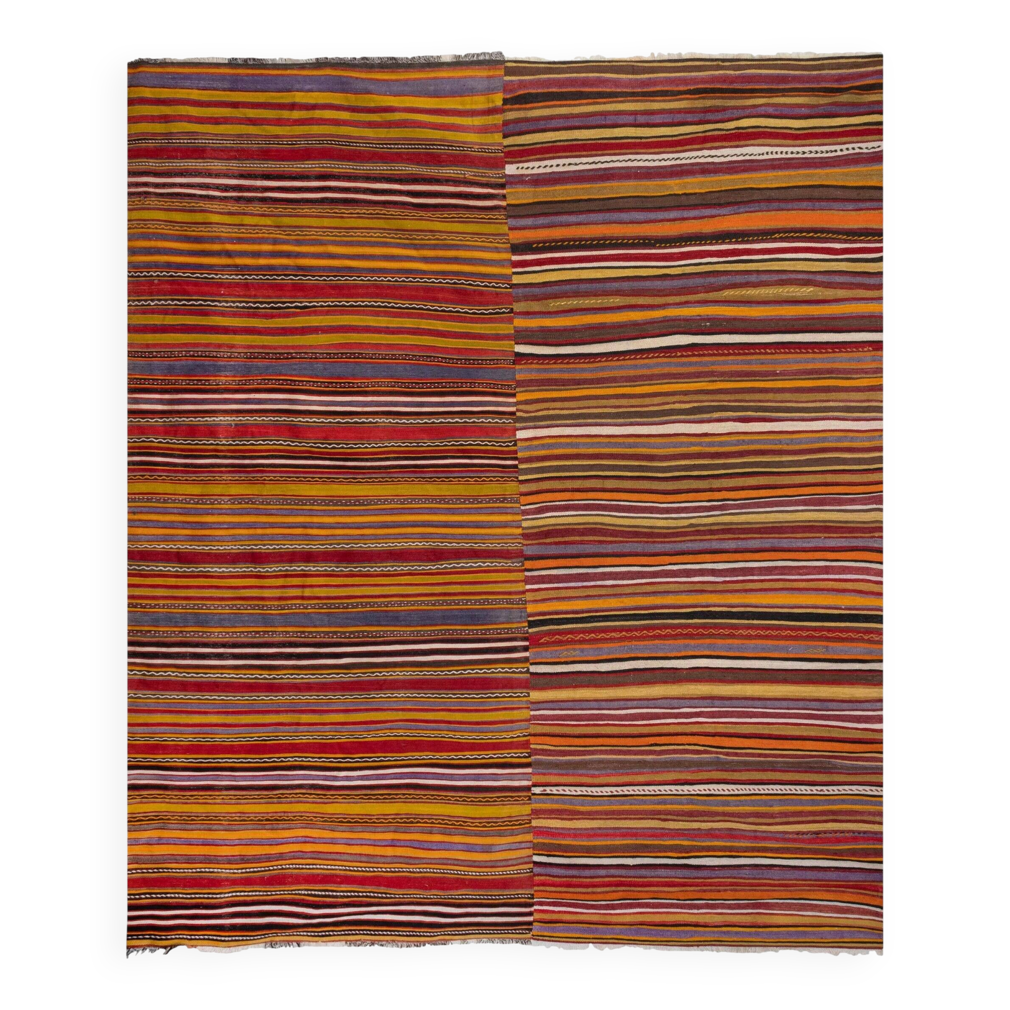 Vintage Turkish kilim handwoven 282x346 cm