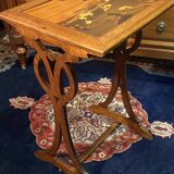 Art Nouveau period side table with marquetry decoration by Auguste