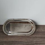 Rectangular stainless steel dish in the Louis Vuitton style. Vintage swan head.