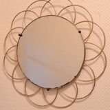 Miroir soleil, fleur vintage, 50x45 cm