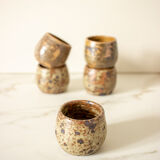 5 ramekins, shells in pyrite stoneware