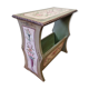 Magazine holders in painted wood, with hand-painted floral decorations
