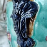 Old Cache Pot Barbotine Decor Warbler Bird Flowers Onnaing