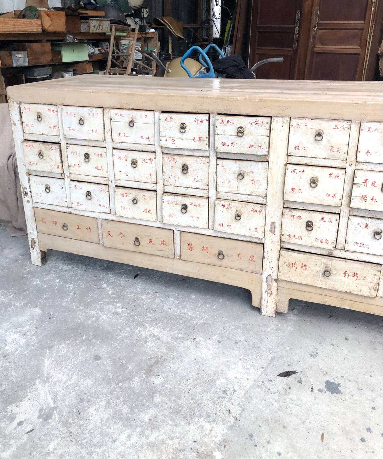 Large antique Chinese apothecary furniture sideboard
