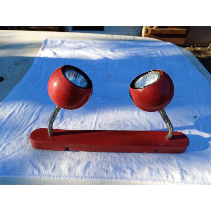 Vintage red metal pendant light