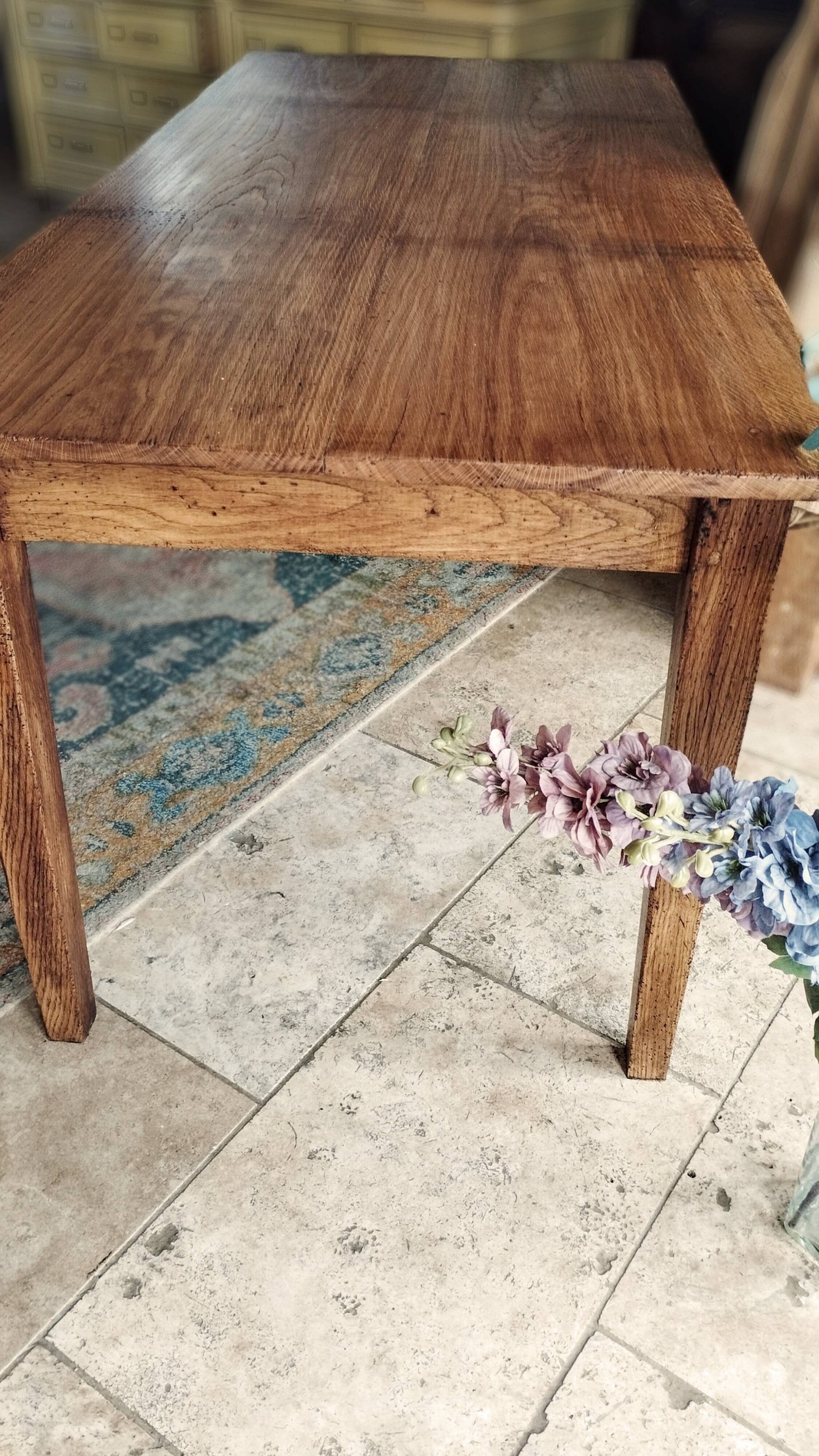 Table ferme chêne massif 80x185