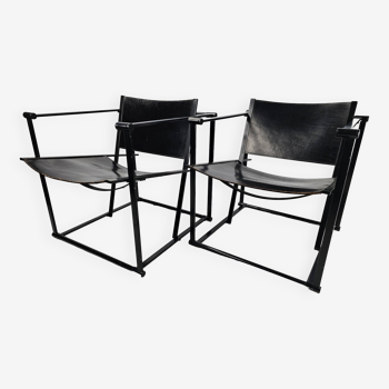 2 Radboud van Beekum chairs FM60 cube Pastoe leather