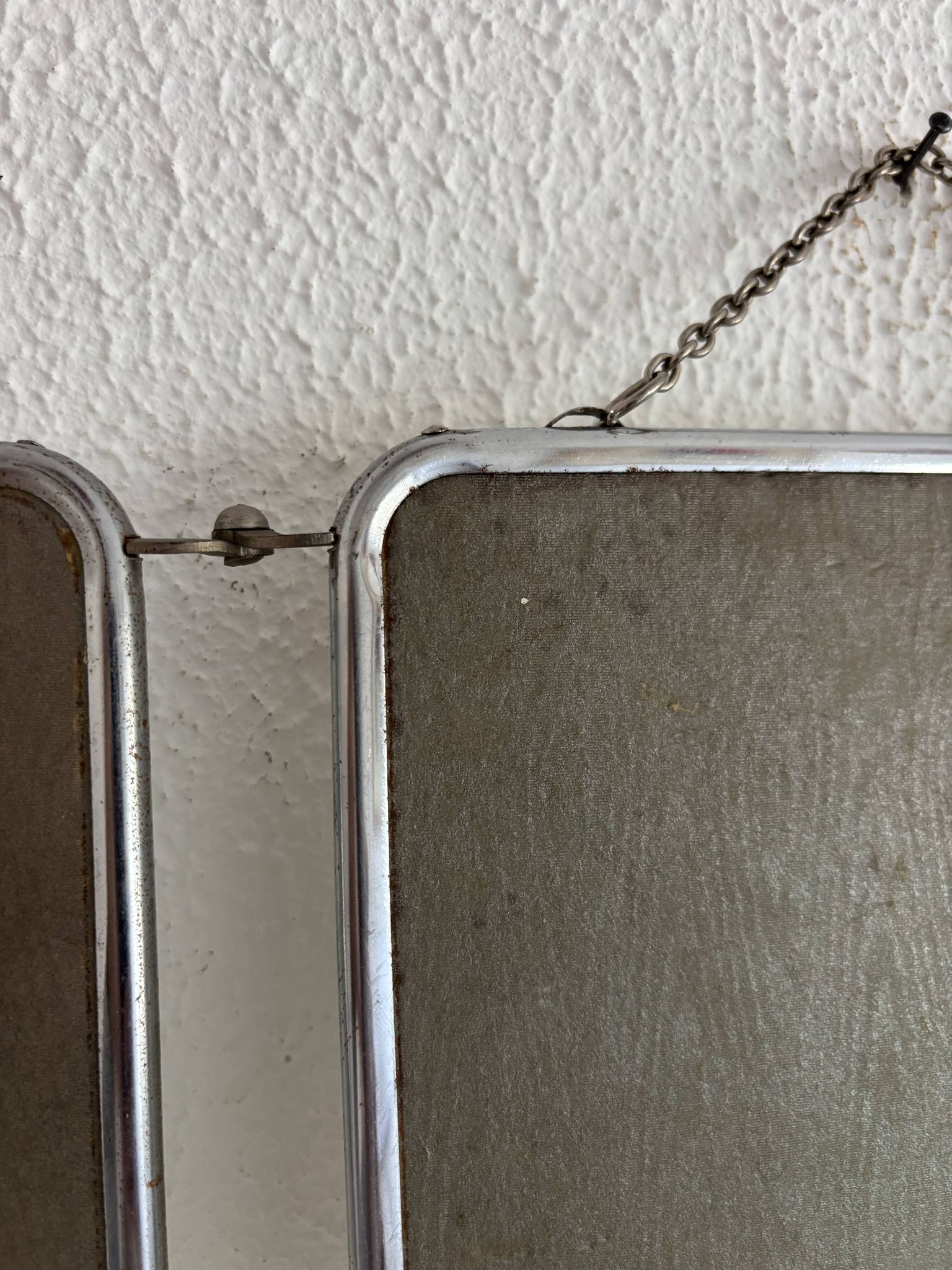 Vintage 1960 triptych barber mirror silvered Arpin - 28 x 70 cm