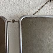 Vintage 1960 triptych barber mirror silvered Arpin - 28 x 70 cm