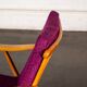 Boomerang armchair in mauve fabric