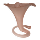 Large satin glass cornucopia vase "pâte de verre" frosted pink - Art style