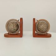 Pair of vintage World Map bookends 60s/70s