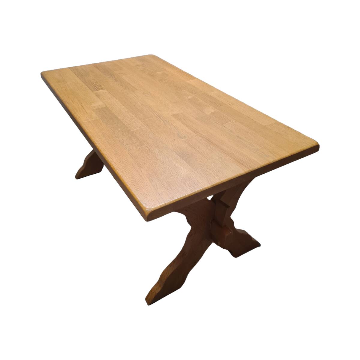 Dutch monastery table in virgin oak from Oisterwijk, 1980s