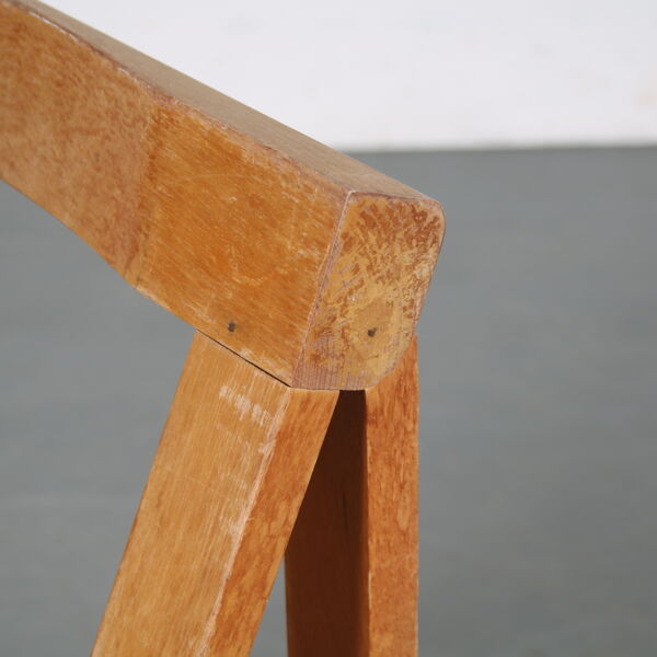 Chaise pliante en pin des années 1970