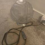 Large Art Deco molded glass table lamp