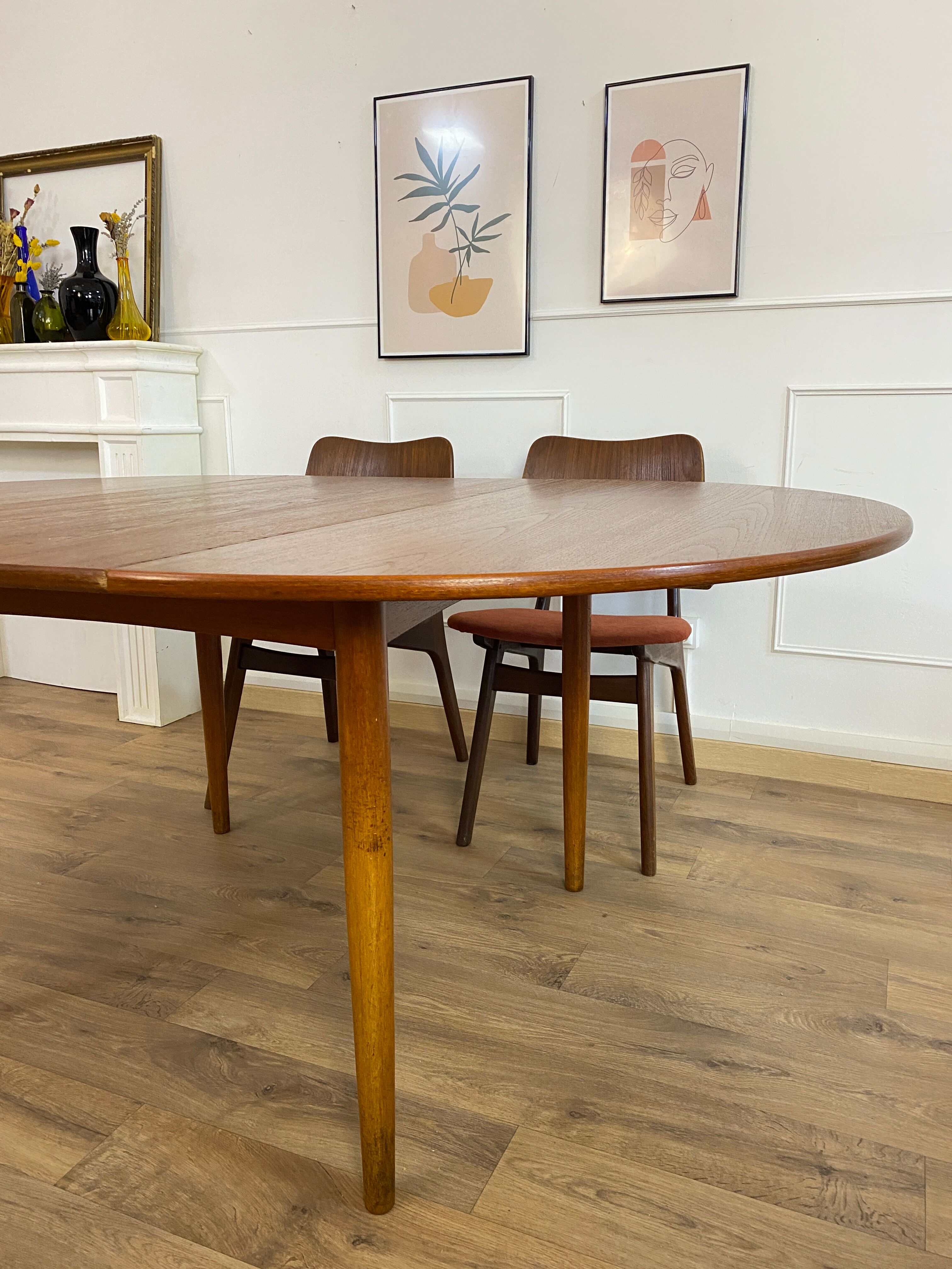 Round vintage dining table