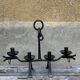 Large vintage brutalist wrought iron candlestick from the 1960s