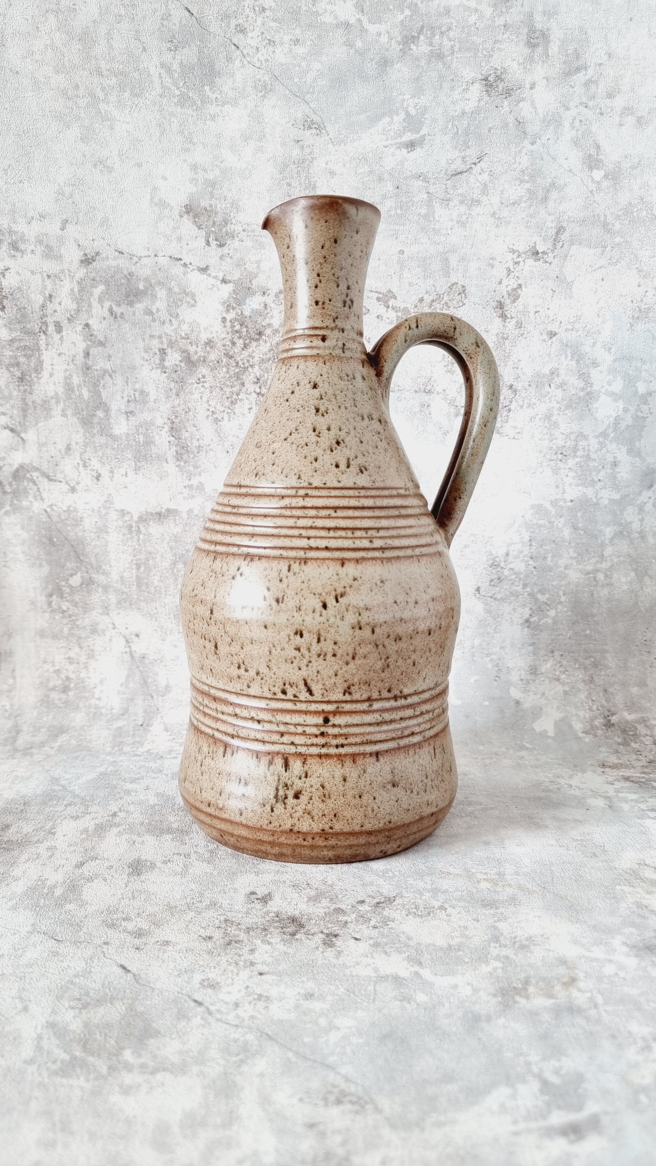 Ceramic pitcher French design and handmade Vallauris 60s