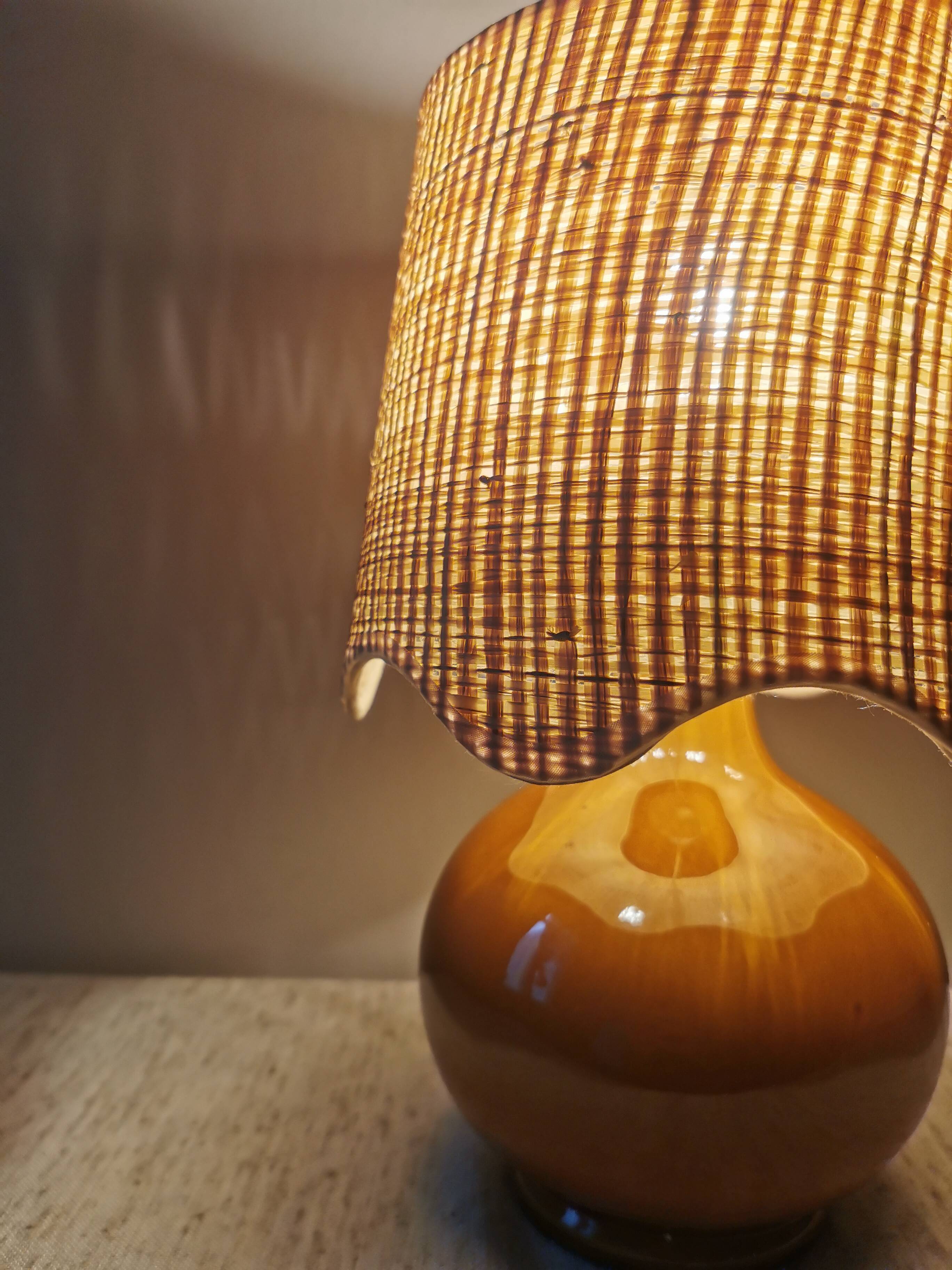 Lampe Gaston en céramique marron