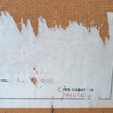 Oil on faesite, square with figures, gerolamo bolli (pisa 1933-2009)