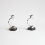 Art deco arc shaped candle stick holders 1930s