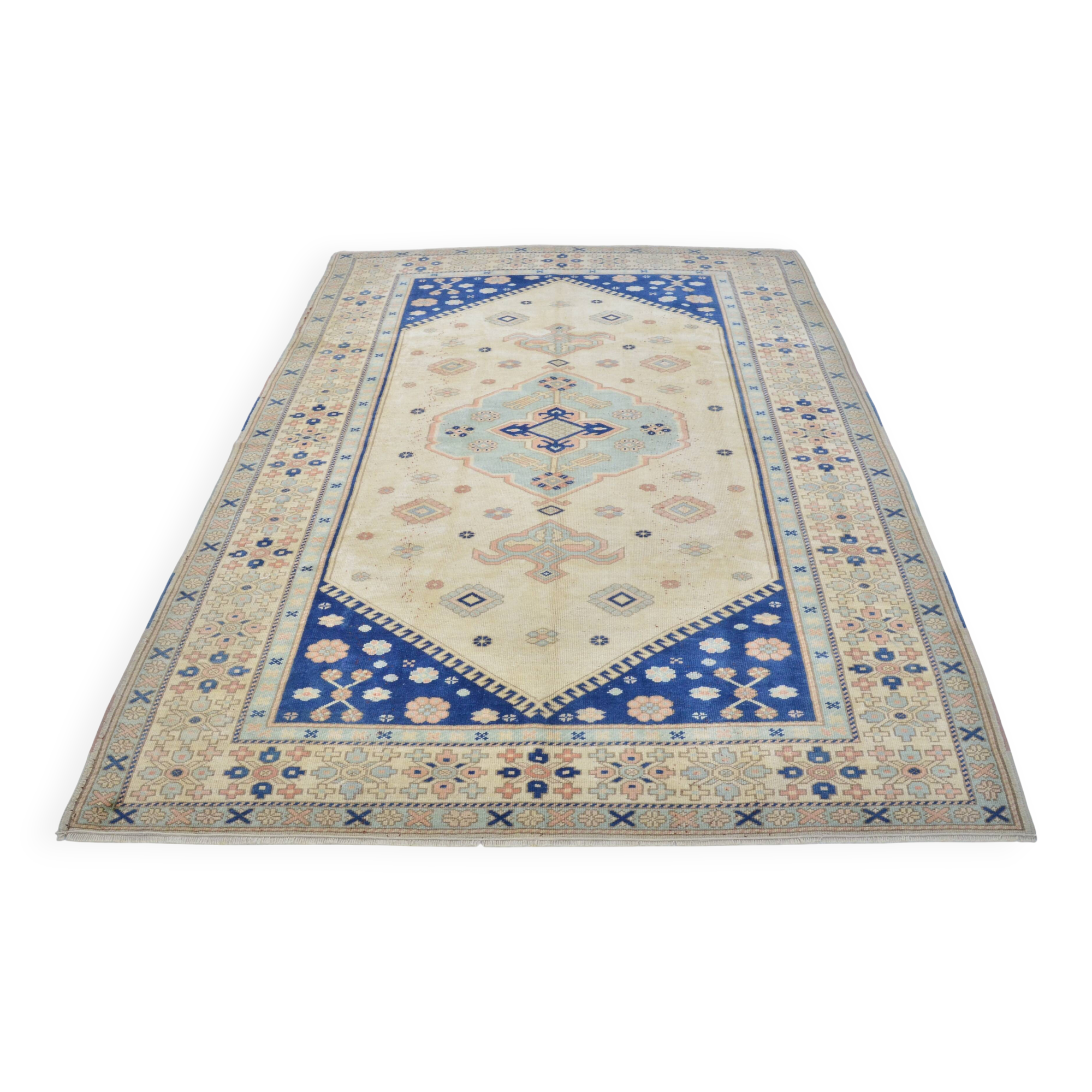 Vintage hand-knotted bohemian rug sku 3521