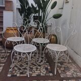 2 armchairs & 2 chairs, wrought iron1950