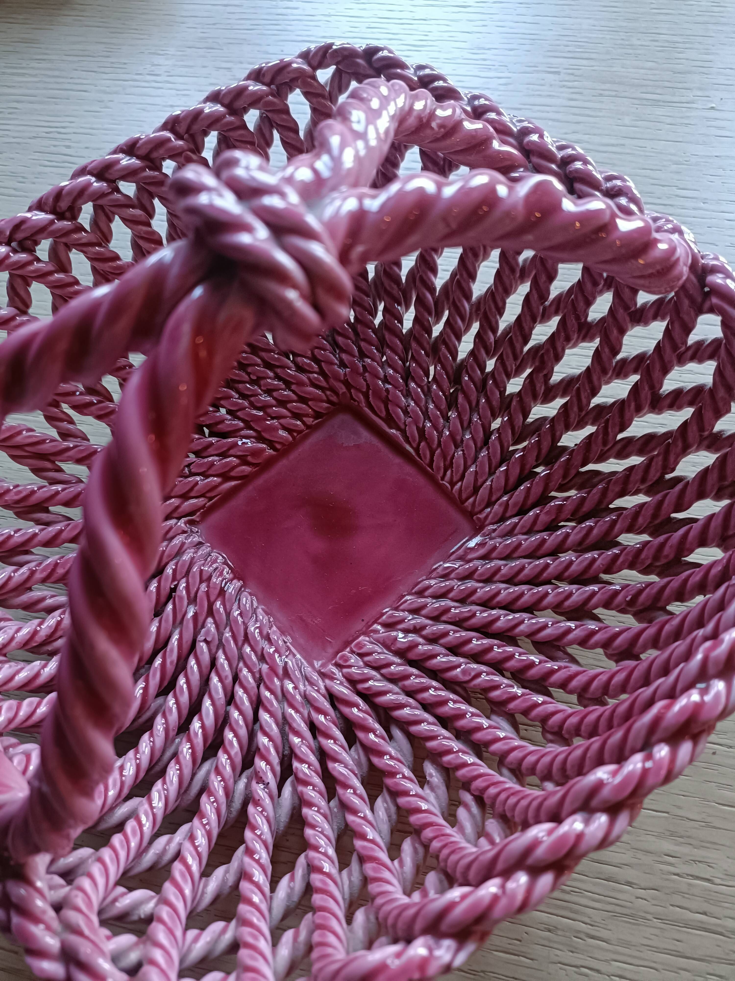 Woven ceramic basket