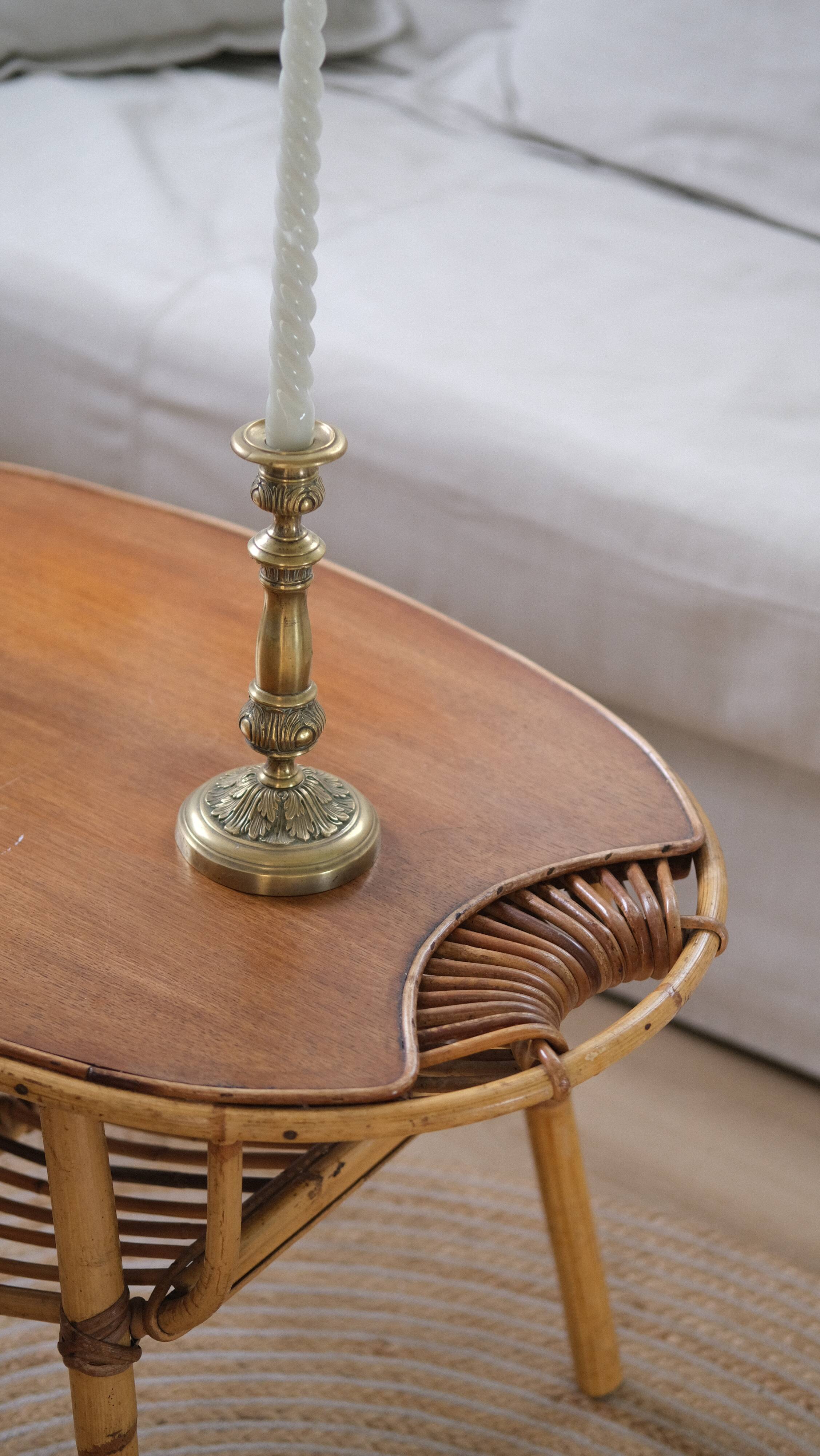 Pair of brass candle holders