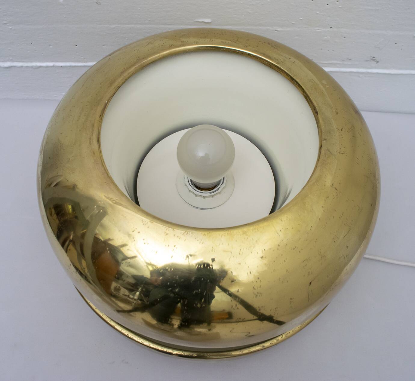Luciano Frigerio Italian Table Lamp Vibrated Brass "Ballata Alta", 1974