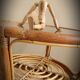 Light rattan lounge table and smoked glass