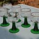 6 verres gravés Roemer sur pied torsadé