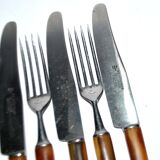 SOLINGEN Lot of 12 cheese cutlery Antique knives with horn handles and steel blades