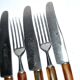 SOLINGEN Lot of 12 cheese cutlery Antique knives with horn handles and steel blades