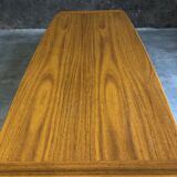 Table basse bois et métal doré, 1950-1960