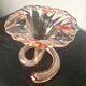 Pink trumpet vase - fleurs-de-lys in blown glass - italy 1970