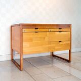 Professional furniture, artist, Scandinavian origin, solid wood and leather