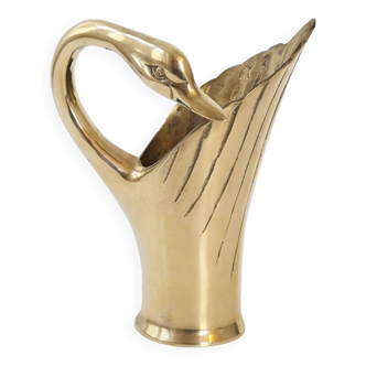 Vase, pichet cygne en laiton, 1970