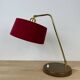Vintage wood and brass lamp, 1950s