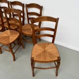 6 50s straw chairs