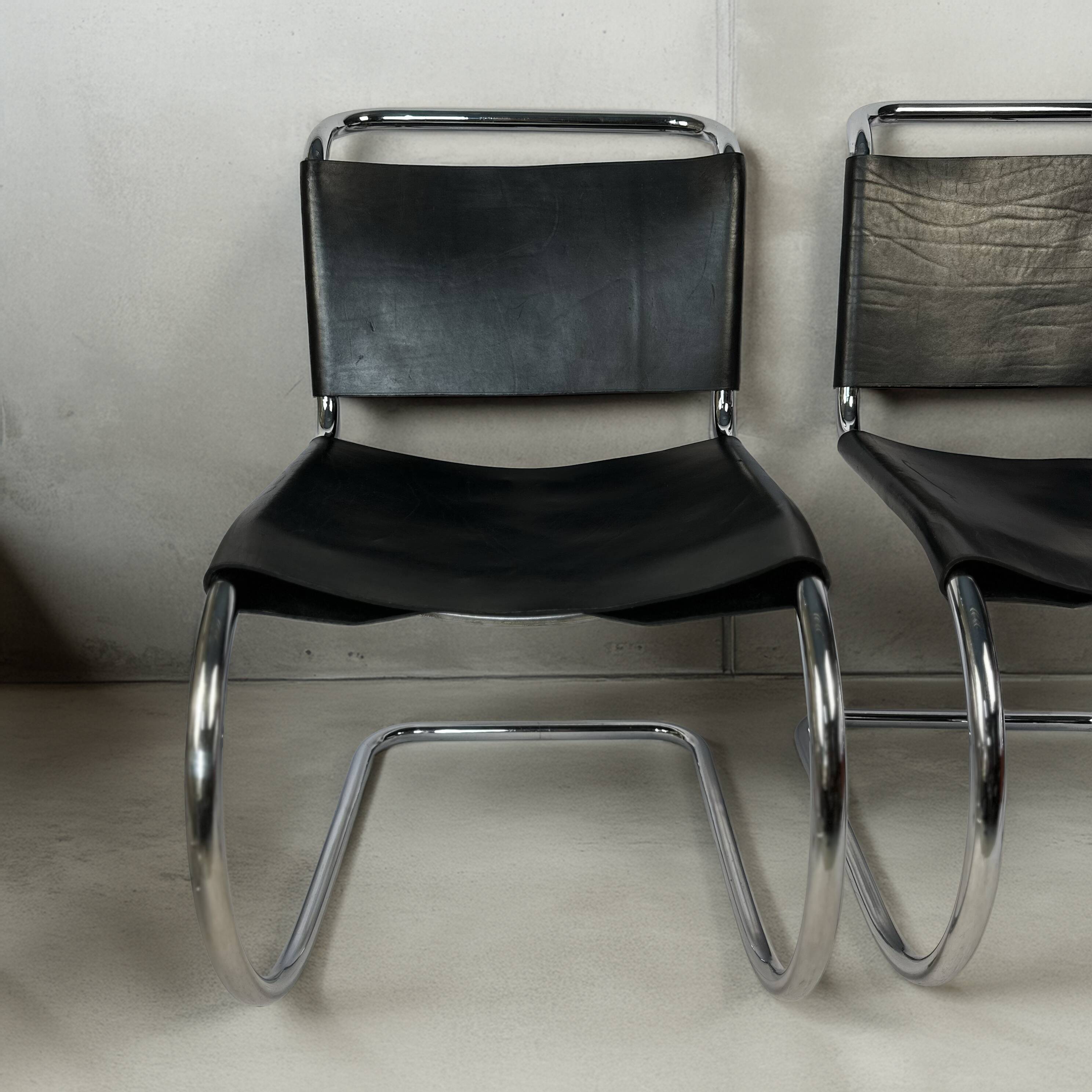 Set of 4 1970s Cantilever Chairs – in the style of Mies van der Rohe (MR10)