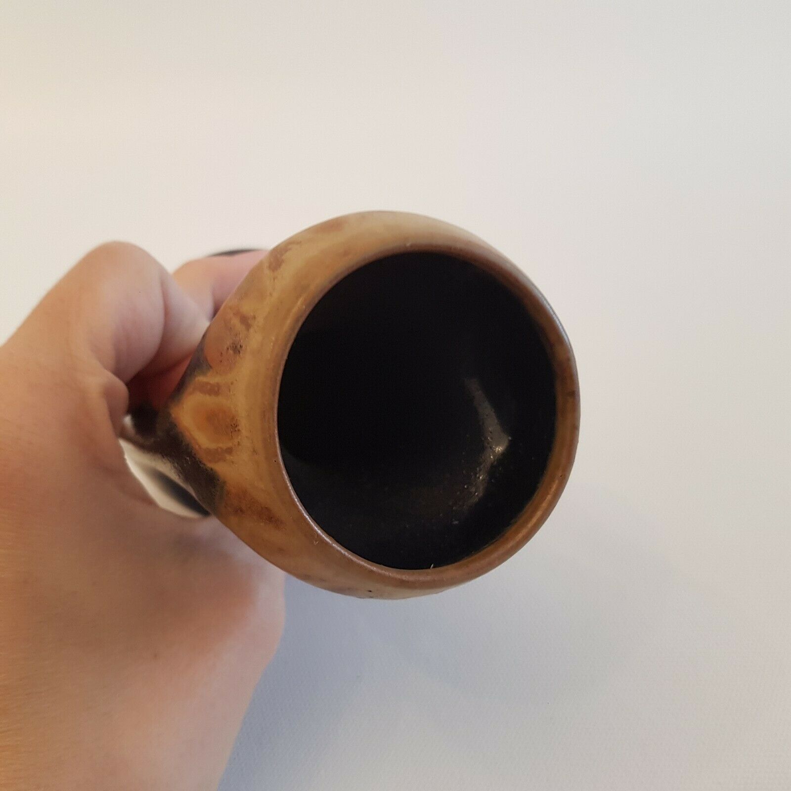 Denbac art deco enamelled ceramic sandstone vase